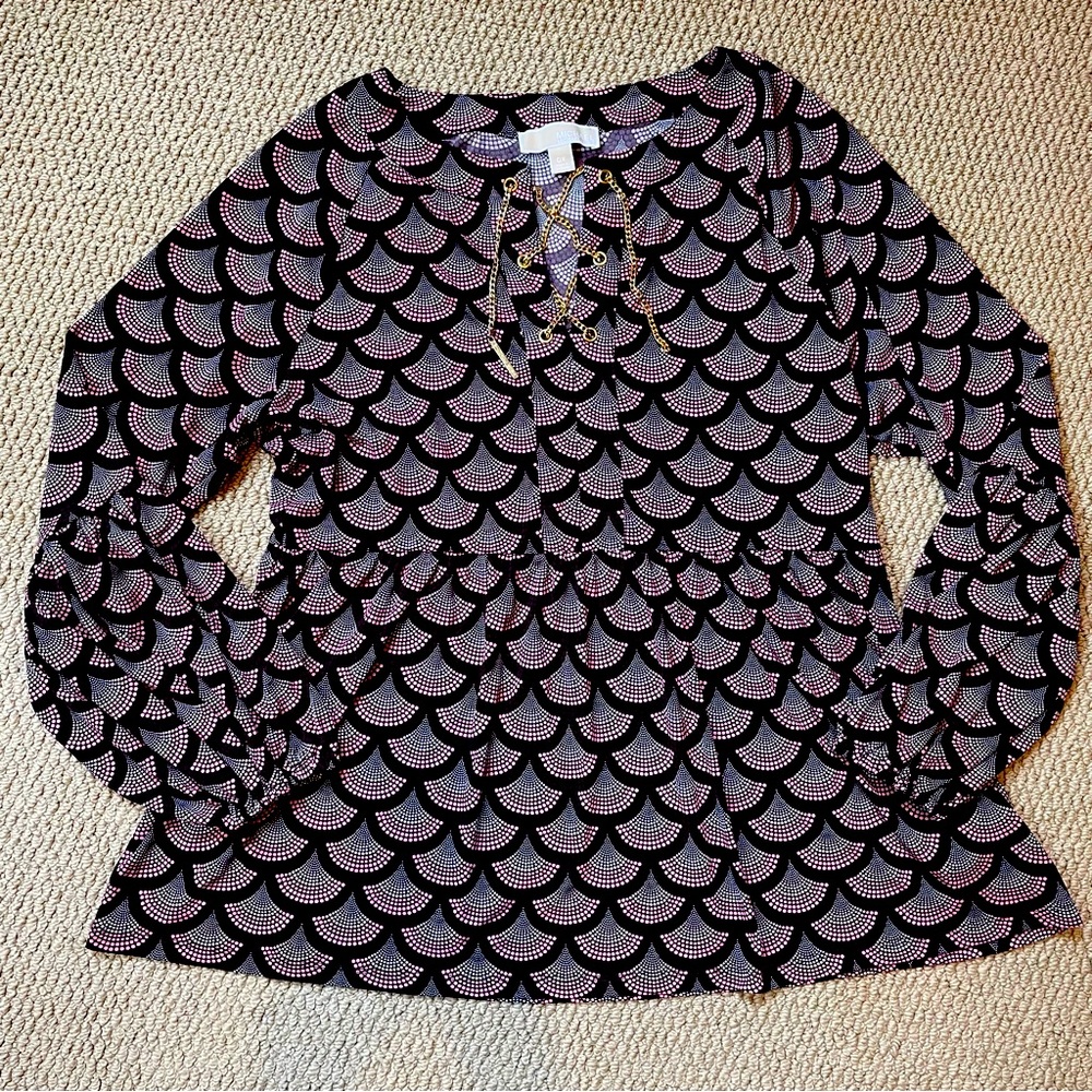 Michael Kors Chain Neck Peplum Top